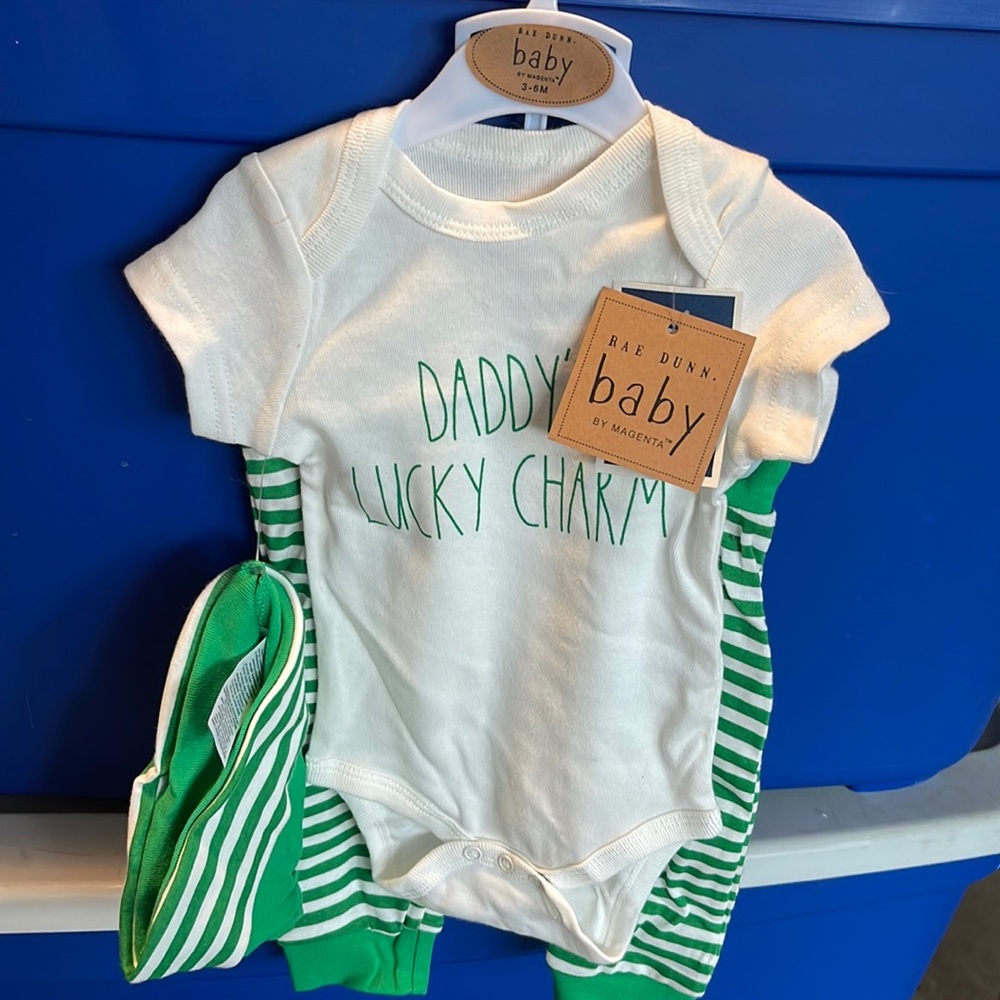 Rae Dunn - DADDY’S LUCKY CHARM - 3-6 months set